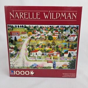 Sure-Lox New Sealed "Springtime In The Suburbs" Narelle Wildman 1000 pc Puzzle